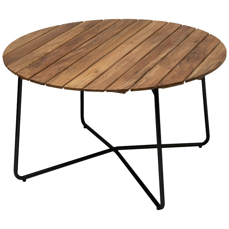 9A Table Ø100 cm, Untreated Teak / Black