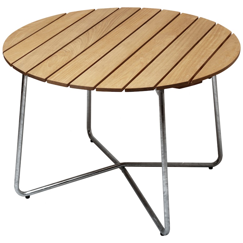 9A Table Ø100 cm, Oiled Pine / Hot Galvanized Steel