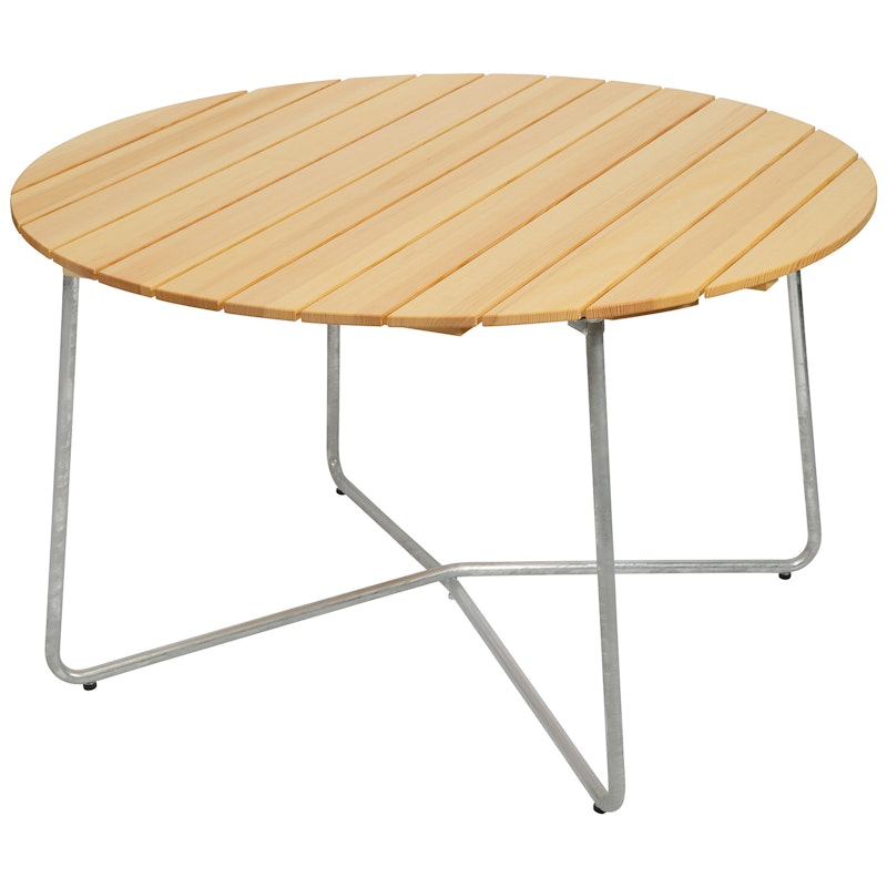 9A Table Ø120 cm, Oiled Pine / Hot Galvanized Steel