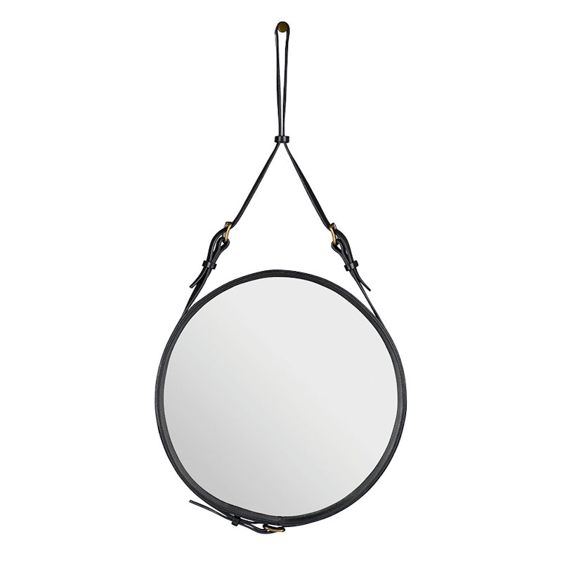 Adnet Wall Mirror Circular 45 cm, Black