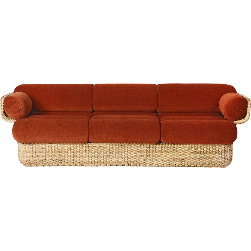 Basket 3 Seater Sofa, Rattan / Belsuede Sp Fr 133