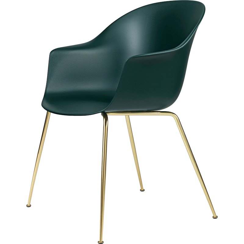 Bat Chair Conic, Brass Semi Matt/ Dark Green