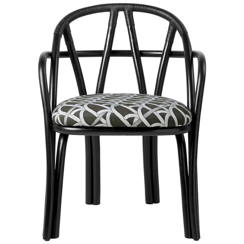 Bistra Dining Armchair, Ebony / Reales Pattern 003