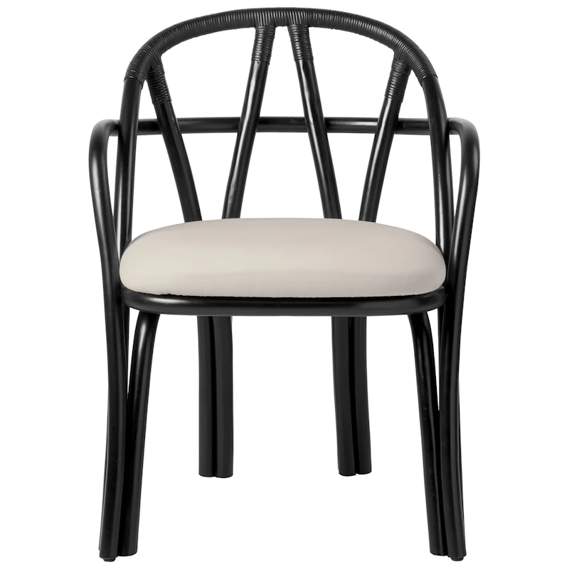 Bistra Dining Armchair, Ebony / Fustagno 001
