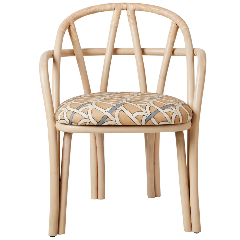 Bistra Dining Armchair, Natural / Reales Pattern 002