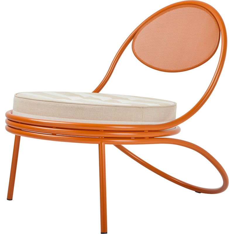 Copacabana Lounge Chair, Orange / Leslie Stripe 040