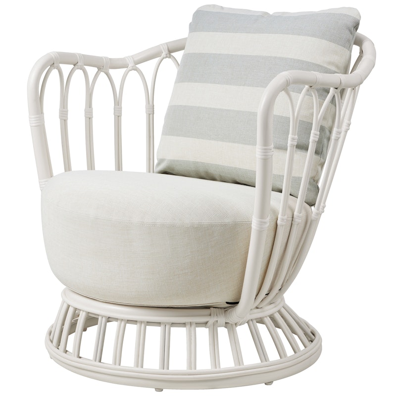 Grace Lounge Chair Outdoor, Alabaster White / Leslie 006 /  Leslie Stripe 020