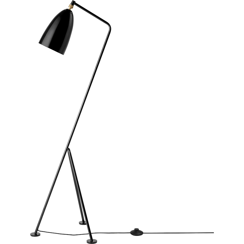 Gräshoppa Floor Lamp, Glossy Black