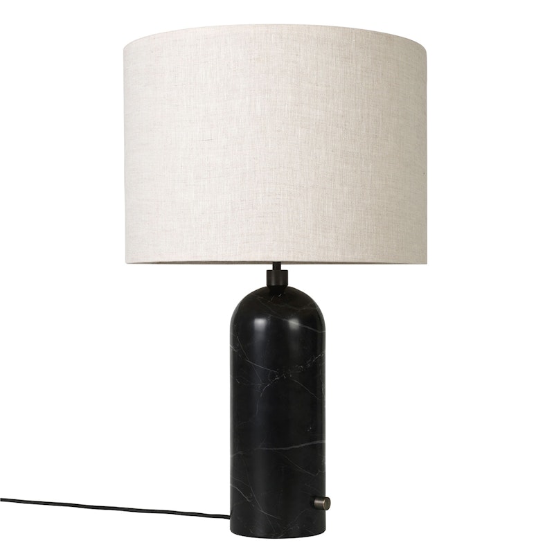 Gravity Table Lamp Large, Black Marble / Canvas