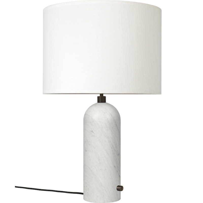 Gravity Table Lamp Large, White Marble / White