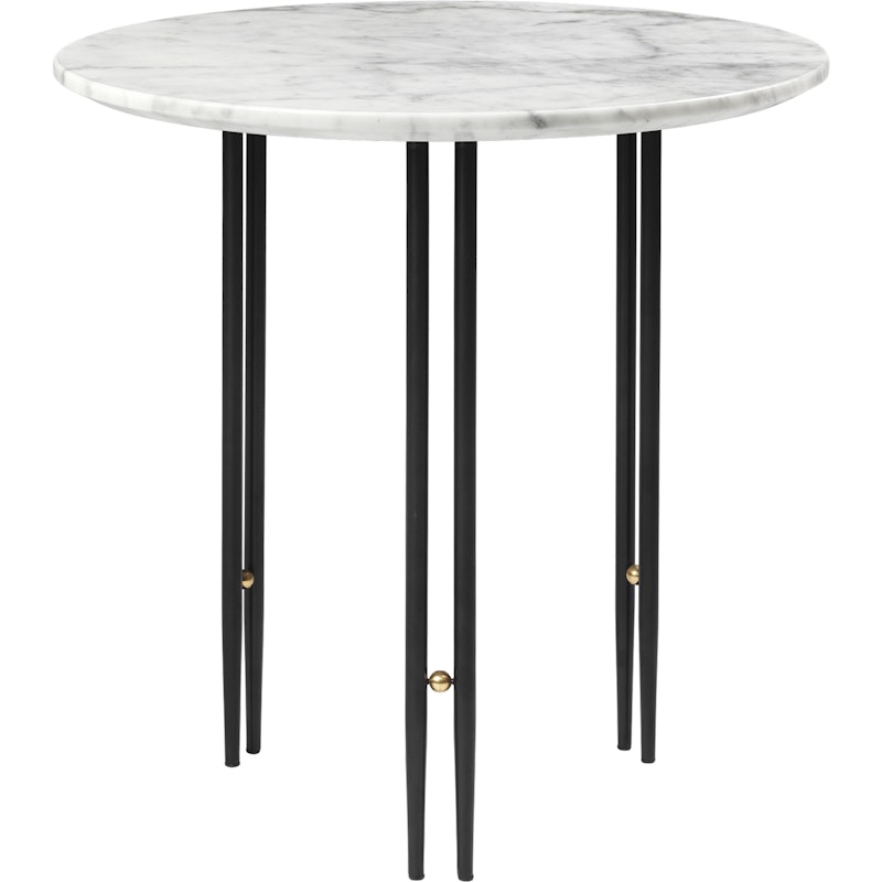 IOI Coffee Table Black / Brass / White Marble, Ø50 cm