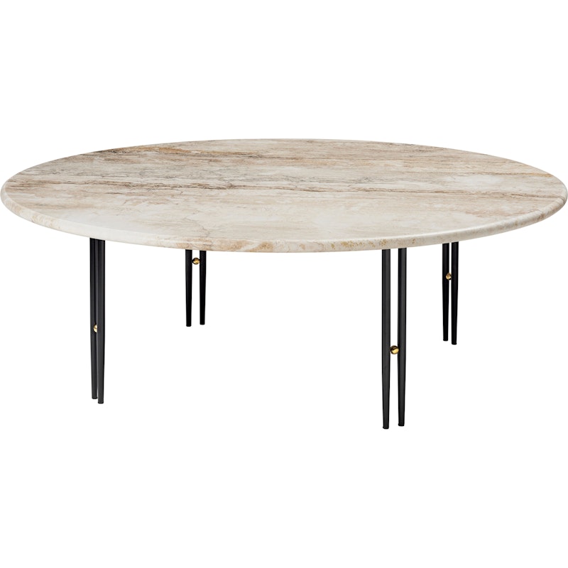 IOI Coffee Table Ø100 cm, Travertine / Black