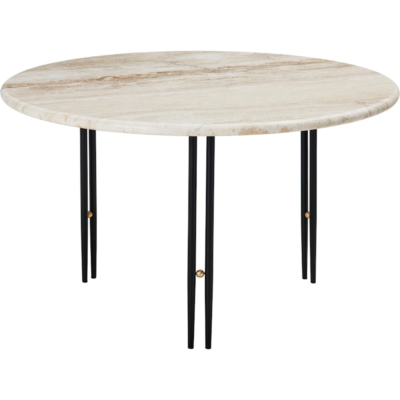 IOI Coffee Table Ø70 cm, Travertine / Black