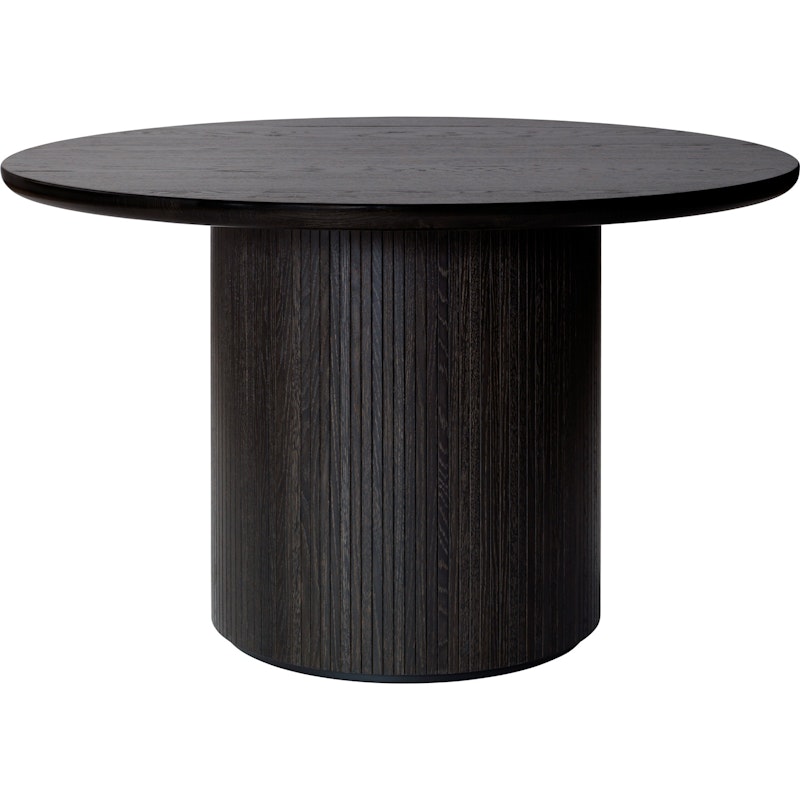 Moon Dining Table Round Ø150 H73, Brown Black Oak Veneer