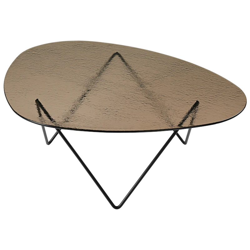 Pedrera Coffee Table Textured Glass, Bronze / Black