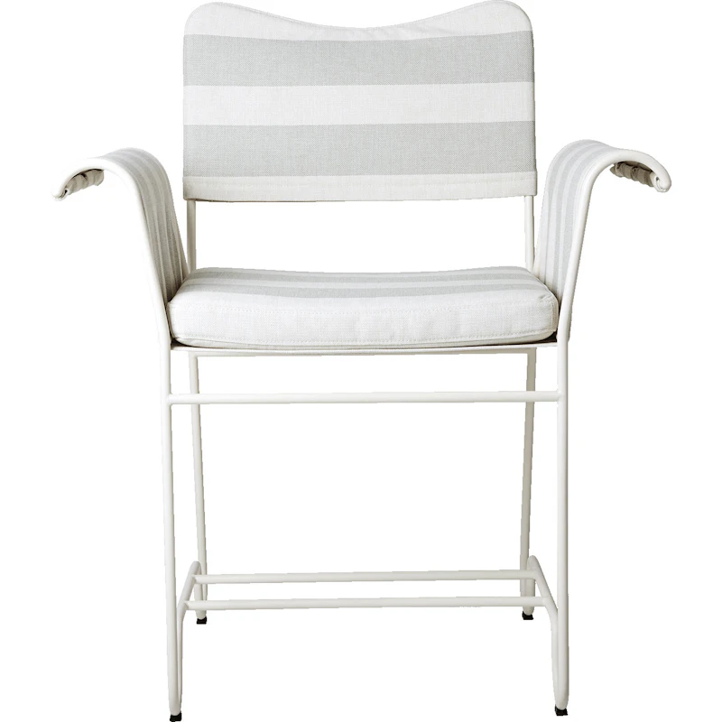 Tropique Dining Chair, Classic White Semi Matt / Leslie Stripe 20