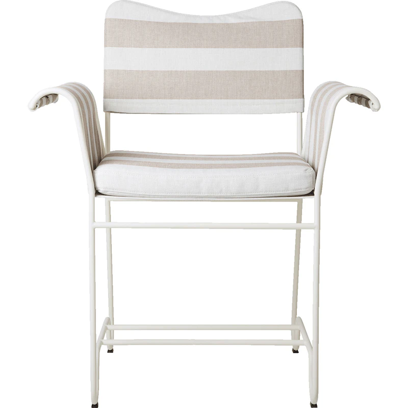 Tropique Dining Chair, Classic White Semi Matt / Leslie Stripe 40