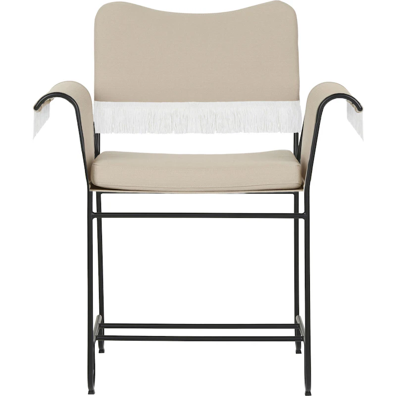 Tropique Dining Chair With Fringes, Classic Black / Leslie 12