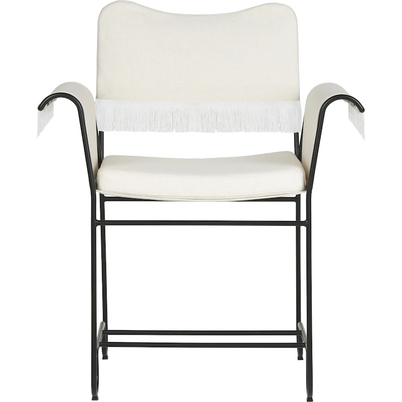 Tropique Dining Chair With Fringes, Classic Black / Leslie 06
