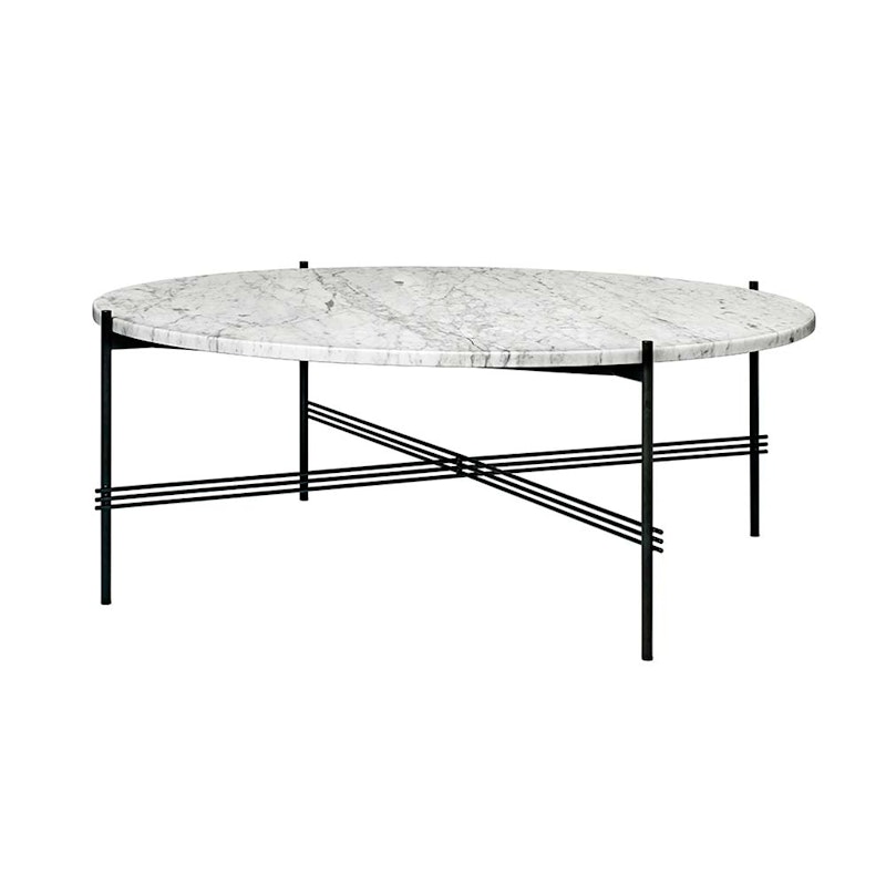 Ts Coffee Table Ø105cm, Black/White Marble