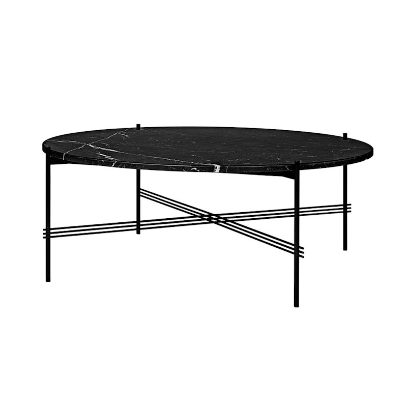 Ts Coffee Table Ø105cm, Black/Black Marble