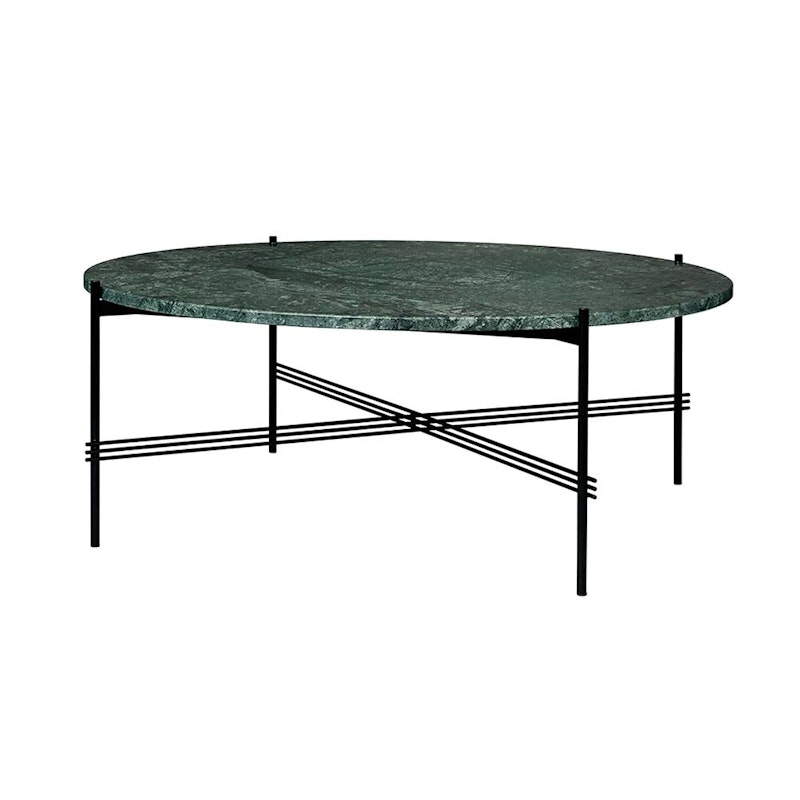 Ts Coffee Table Ø105cm, Black/Green Marble