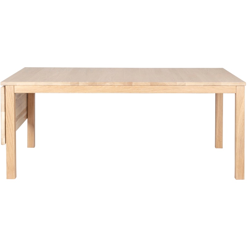 Klassik 6C Coffee Table With Drop-Leaf & Drawer, 85x130 cm, White Oiled Oak