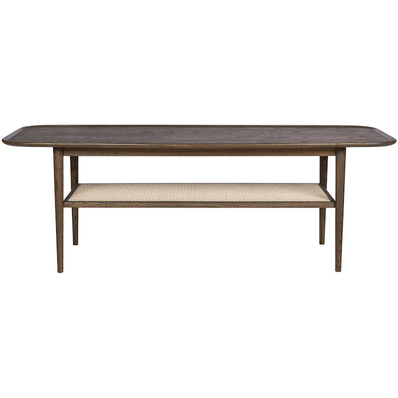 Athene Coffee Table 60x150 cm, Dark oiled Oak / Rattan
