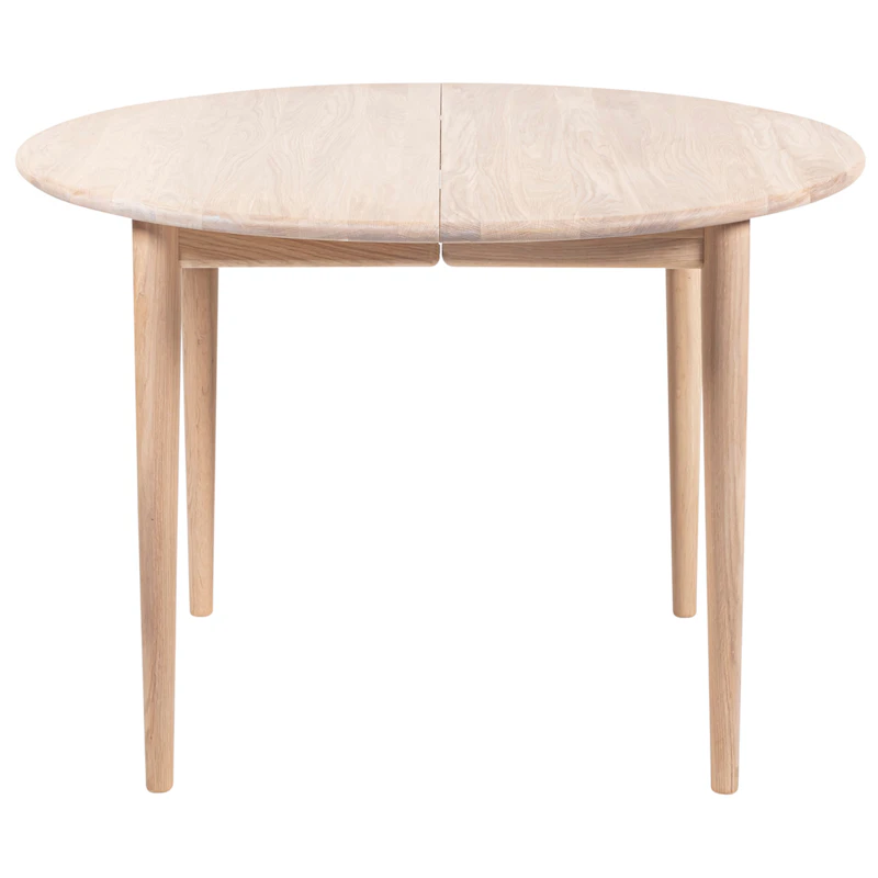893 Dining Table Extendable Ø120 cm, White Oiled Oak