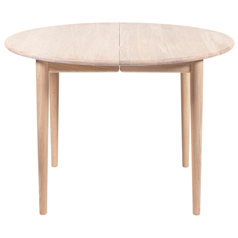 893 Dining Table Extendable Ø120 cm, White Oiled Oak