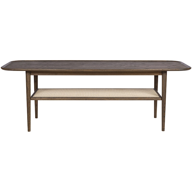 Athene Coffee Table 60x150 cm, Dark oiled Oak / Rattan