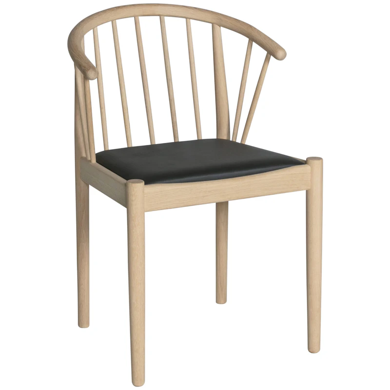 Lindeberg Chair, White Oiled Oak / Leather Seat