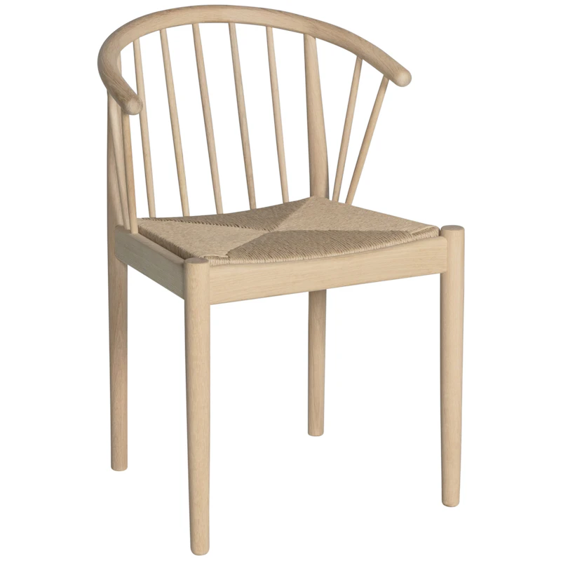 Lindeberg Chair, White Oiled Oak / Wicker Seat