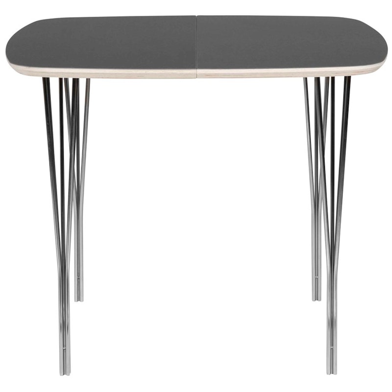 Symphony 86 Dining Table 90x90 cm, Graphite Laminate / Chrome