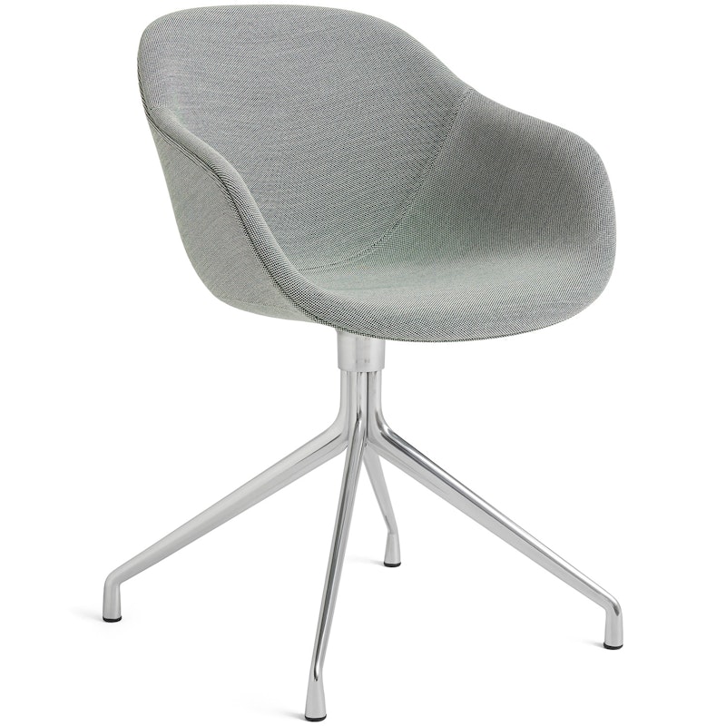 AAC 221 Chair With Swivel Base, Polished Aluminium / Steelcut Trio