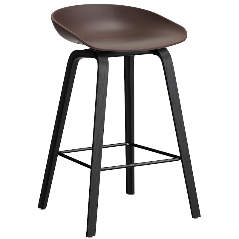 AAS 32 2.0 Bar Stool 65 cm, Black Lacquered Oak / Raisin / Black