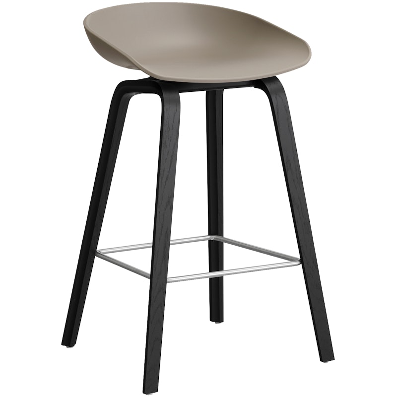 AAS 32 2.0 Bar Stool 65 cm, Black Lacquered Oak / Khaki