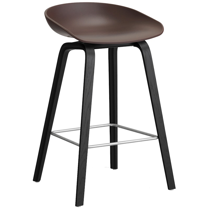 AAS 32 2.0 Bar Stool 65 cm, Black Lacquered Oak / Raisin