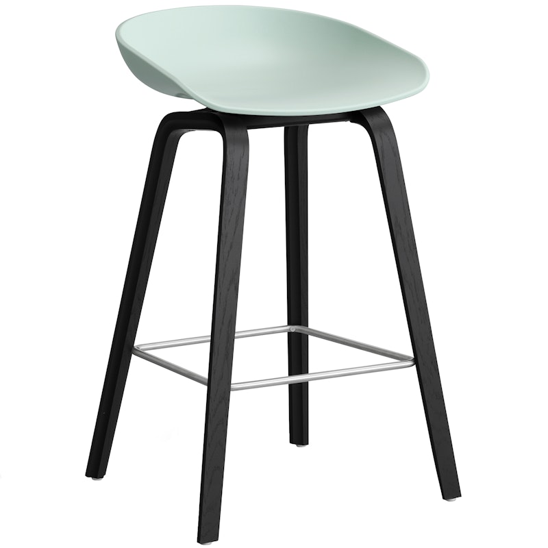 AAS 32 2.0 Bar Stool 65 cm, Black Lacquered Oak / Dusty Mint