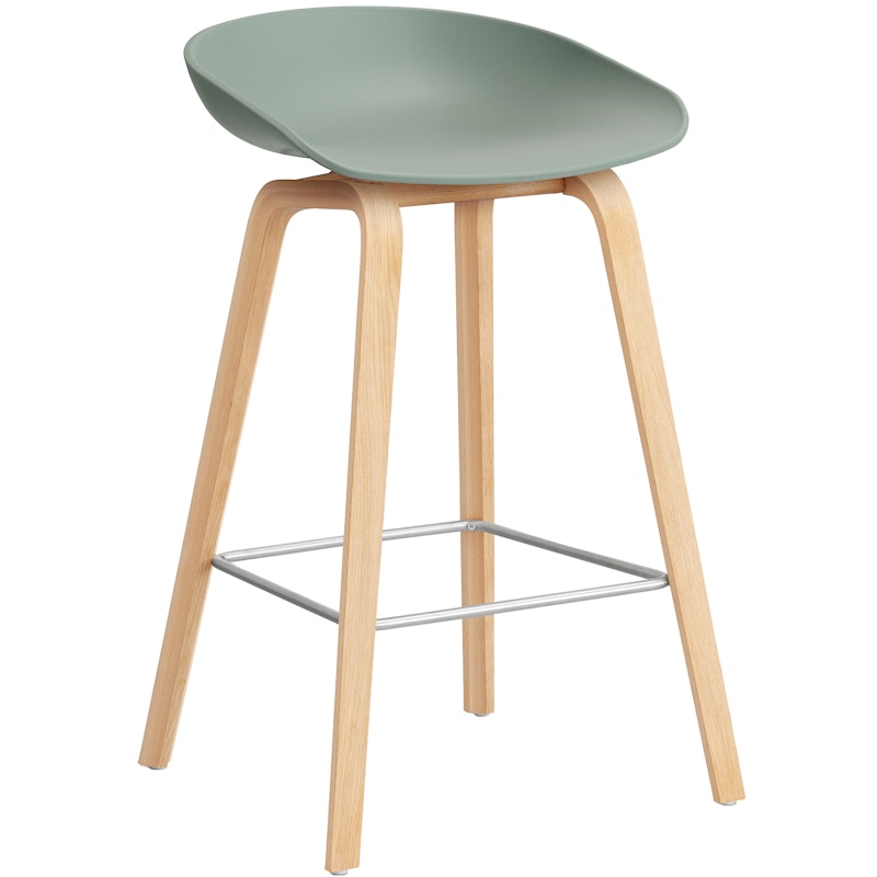 AAS 32 2.0 Bar Stool 65 cm, Soaped Oak / Fall Green