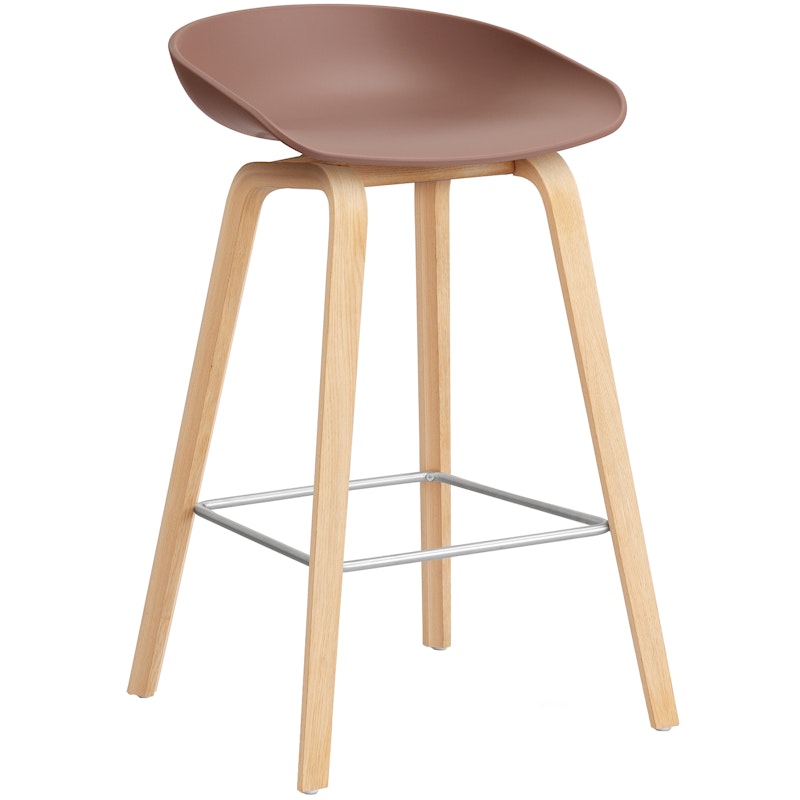 AAS 32 2.0 Bar Stool 65 cm, Soaped Oak / Soft Brick