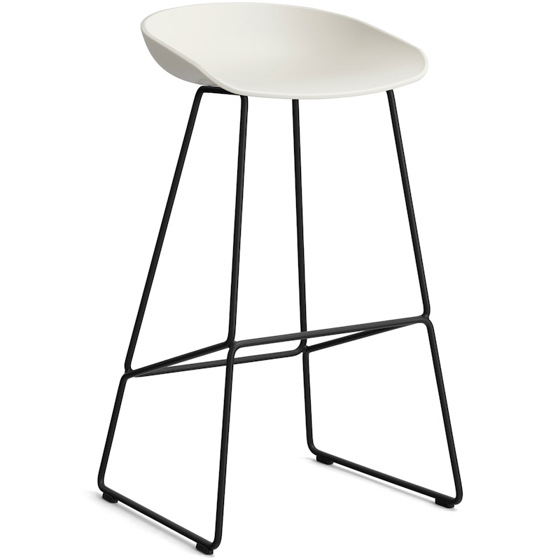 AAS 38 2.0 Bar Stool 75 cm, Stainless Steel Black / Melange Cream