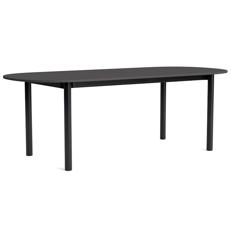 Annex Table Oblong 95x220 cm, Aluminium Dark Grey / Black Oak