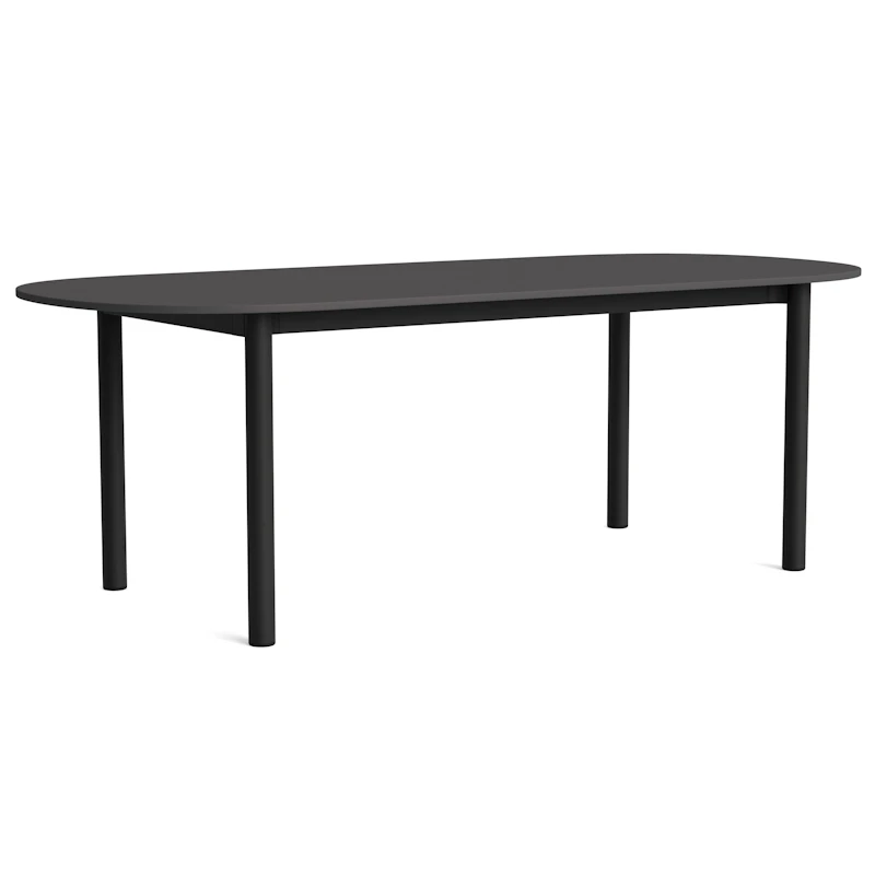 Annex Table Oblong 95x220 cm, Aluminium Dark Grey / Linoleum Charcoal