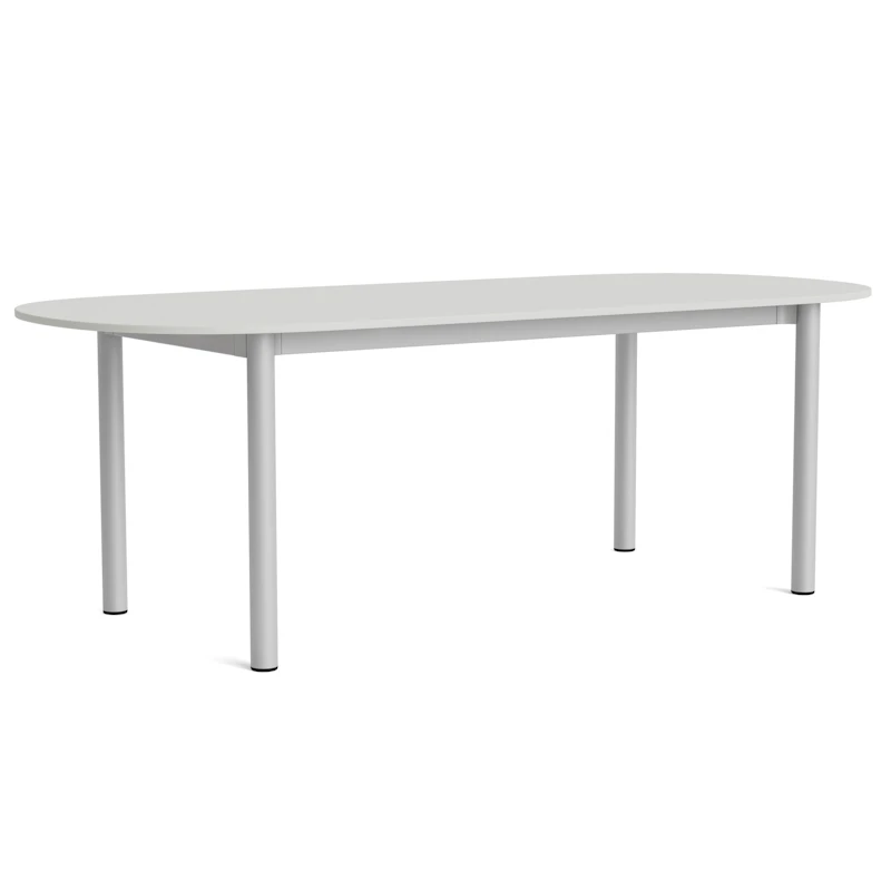 Annex Table Oblong 95x220 cm, Aluminium / Linoleum Sky Grey