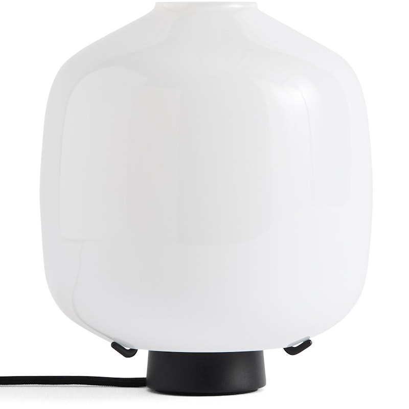 Buoy Glass Table Lamp White / Soft Black 20 cm