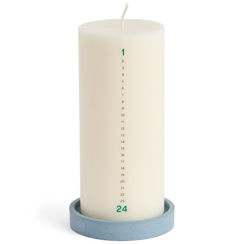 Calendar Candle With Candle Holder, Off-white