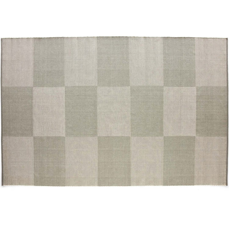 Check Wool Rug 200x300 cm, Grey