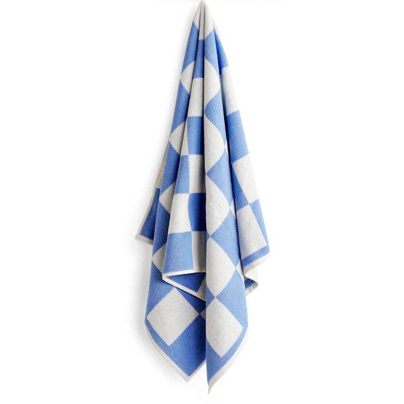 Check Bath Towel 70x136 cm, Sky Blue