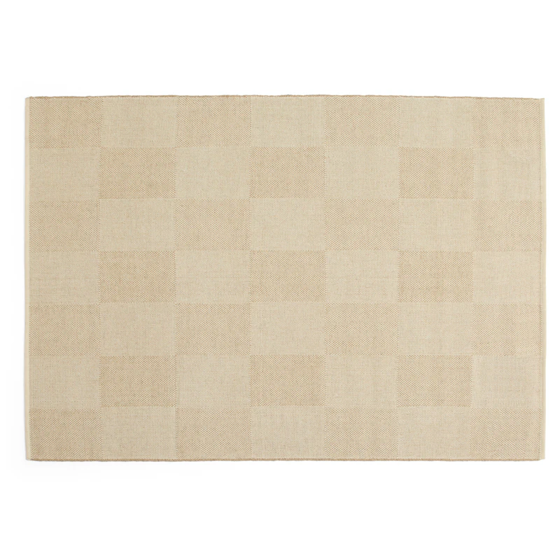 Check Wool Rug 200x300 cm, Sand